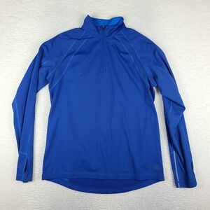 REI Sweater Mens Large Blue Solid Activewear Performance Tech Golf